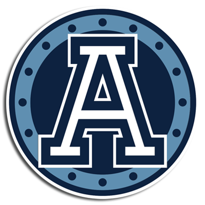 Toronto Argonauts logo in blue and white.