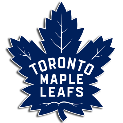 Toronto Maple Leafs logo in blue and white.