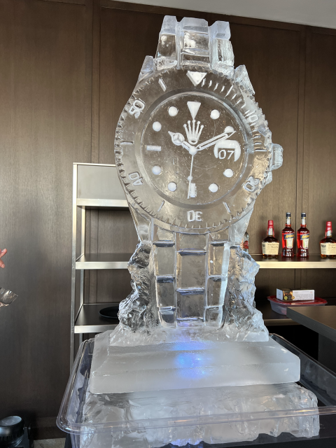 Detailed Ice Sculpture at a Corporate Event