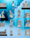 Collection of custom corporate ice sculptures by Ice Boy.